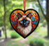 Siamese Cat Stained Glass Effect Heart Suncatcher